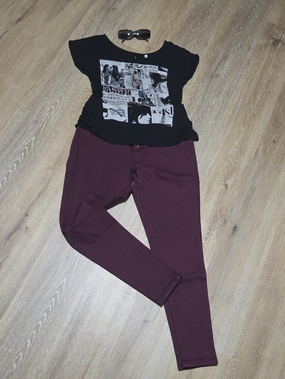 KanCan High Waisted Button-Fly Wine Skinny Jeans